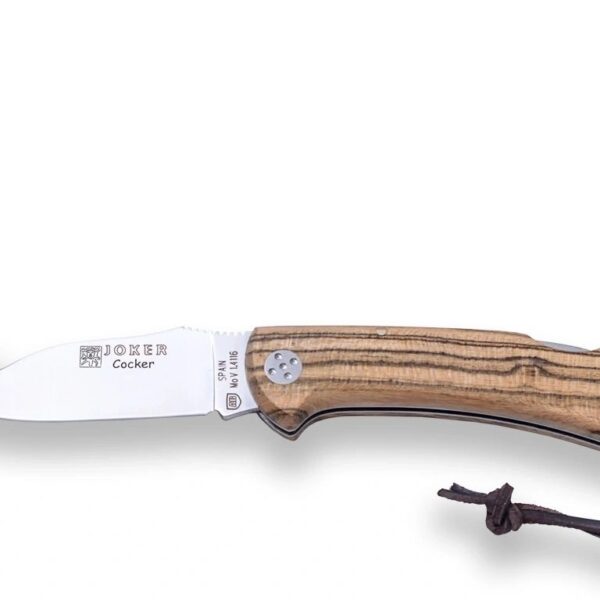 NAVALHA DE ESFOLA JOKER "COCKER" LÂMINA DE AÇO INOXIDÁVEL MOVA 9 CM E CABO DE MADEIRA BOCOTE