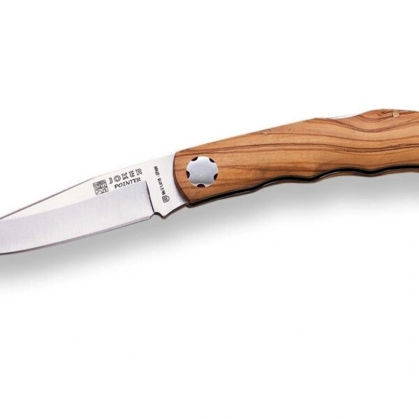NAVALHA DESPORTIVA JOKER "POINTER" COM MADEIRA DE OLIVEIRA E GRIP DE DEDO.